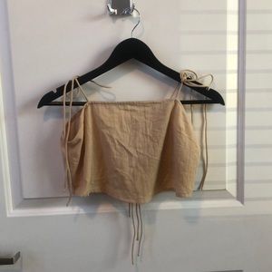 ASOS yellow loose tied crop top